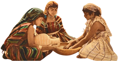Femmes préparant un couscous de manière traditionnelle